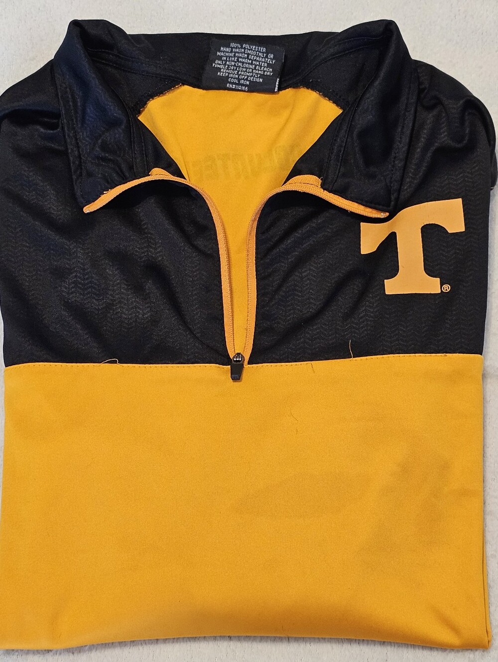 Men's Black and Gold Quarter-Zip Pullover Shirt